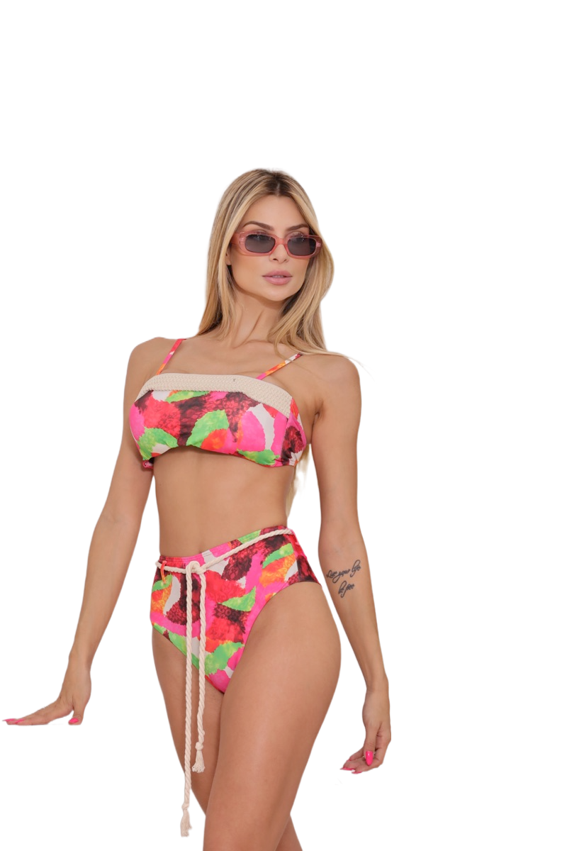 Maillot de Bain 2 Pièces EXO CORDE ROSE