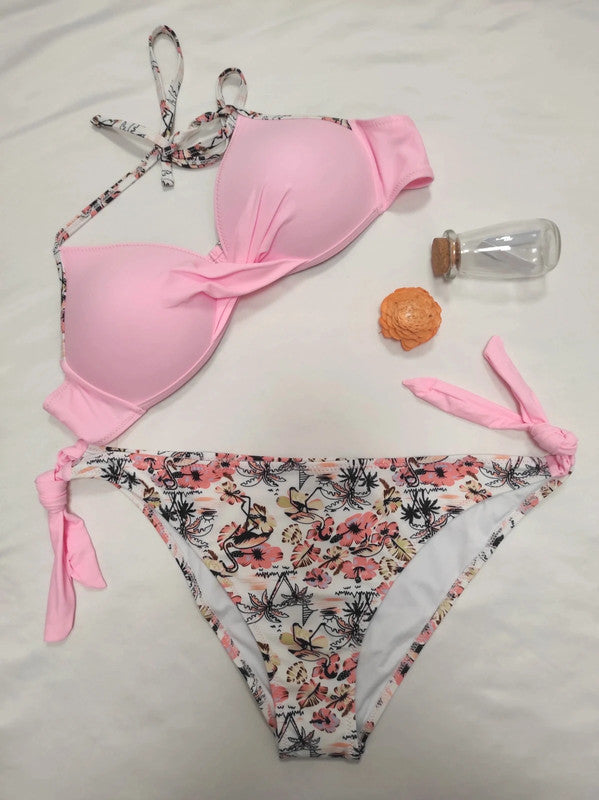 2 pieces ensemble Bicolore Rose  Floral  Size 2 XK 44 /16