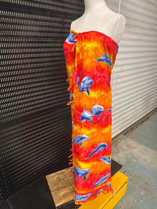 Pareo orange Long Taille unique