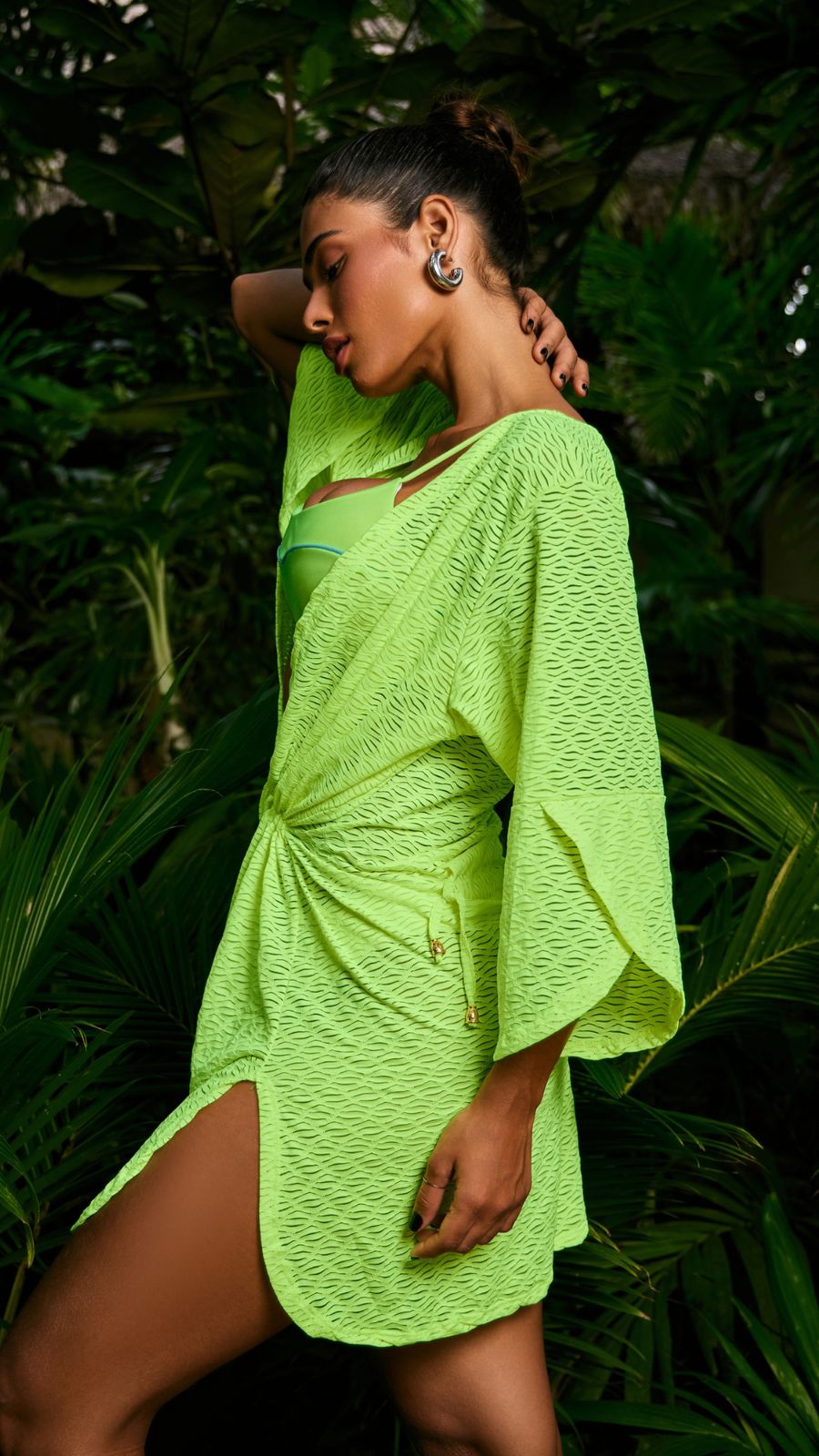 Kimono de plage jaune Fluo DO BRAZIL Size TU